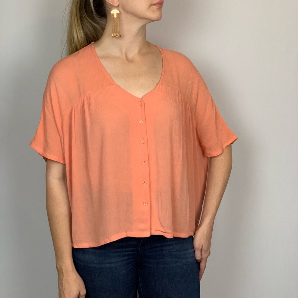 Dreamers Orangesicle Gauze Top SMALL